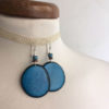 boucles d'oreilles chips ivoire végétal turquoise Rootsabaga création lyon