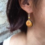 Boucle oreille bois créateur bijou "