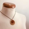 collier chaine bois rond olivier émail cognac Rootsabaga