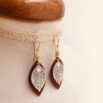 Boucle oreille bois créateur bijou "