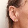 puce d'oreille 10mm bois et argent bois de buis Rootsabaga