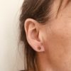 puce d'oreille 6mm bois et argent bois de prunier Rootsabaga
