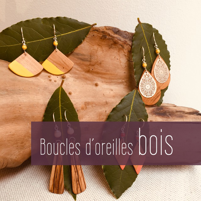 Boucle oreille bois Lyon