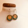 boucles d'oreilles créoles colorées rond évidé bleu turquoise bois olivier Rootsabaga bijoux fantaisie artisanaux lyon