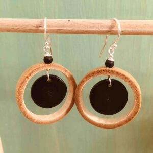 boucles d'oreilles bambou ivoire végétal ronde légère bijou artisanal createur noir