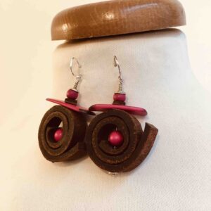 boucles d'oreilles cannelle grande rose Rootsabaga