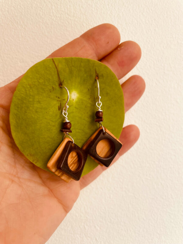 BO bois carré ivoire vegetal marron Rootsabaga