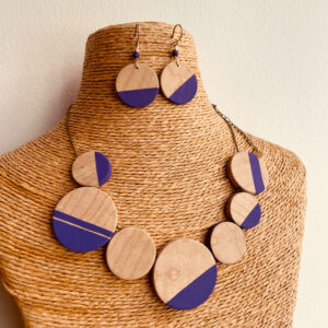 parure Gourmandise violet bois peint Rootsabaga