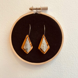 creole argenté losange texture bijou artisanal Rootsabaga Lyon